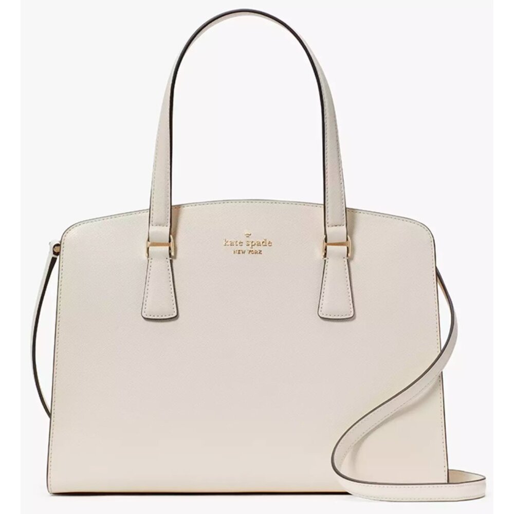 S Kate Spade Perry Ivory White Leather Satchel Bag KG025 Meringue NWT Purse $399